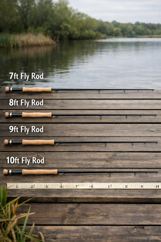 Comparison of fly rod lengths from 7ft to 10ft for UK fly fishing rivers and stillwaters